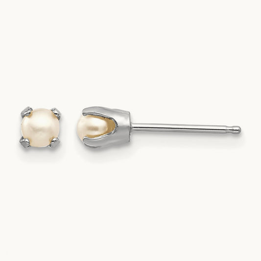 FW Cultured Pearl Stud Earrings, 14K White Gold