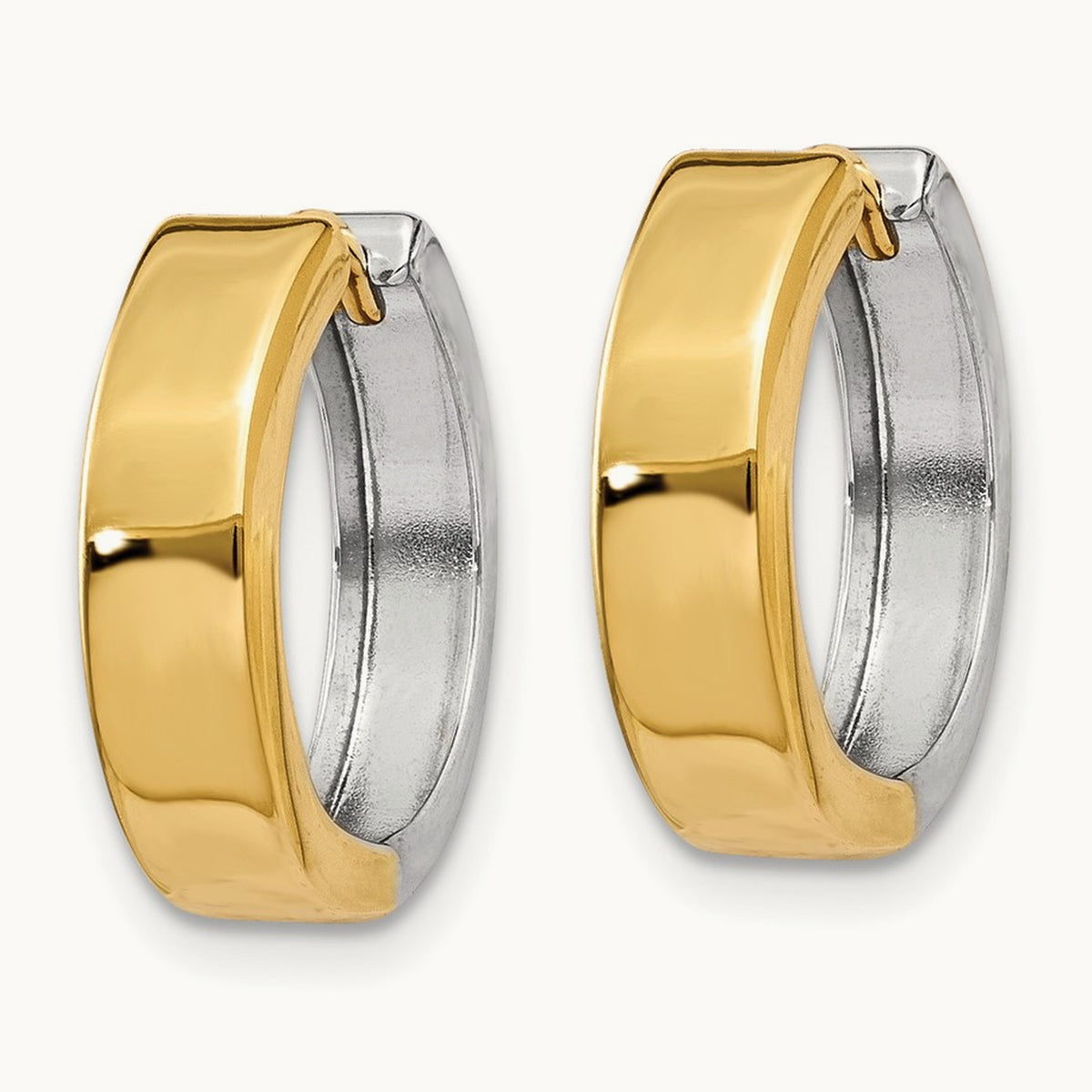 Hinged Hoop Earrings, 14K Two-tone