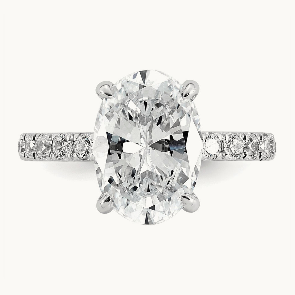 Oval Solitaire Engagement Ring, 1.25-4.50 ct tw Lab-Grown Diamond — 14K White Gold, 7 (3)
