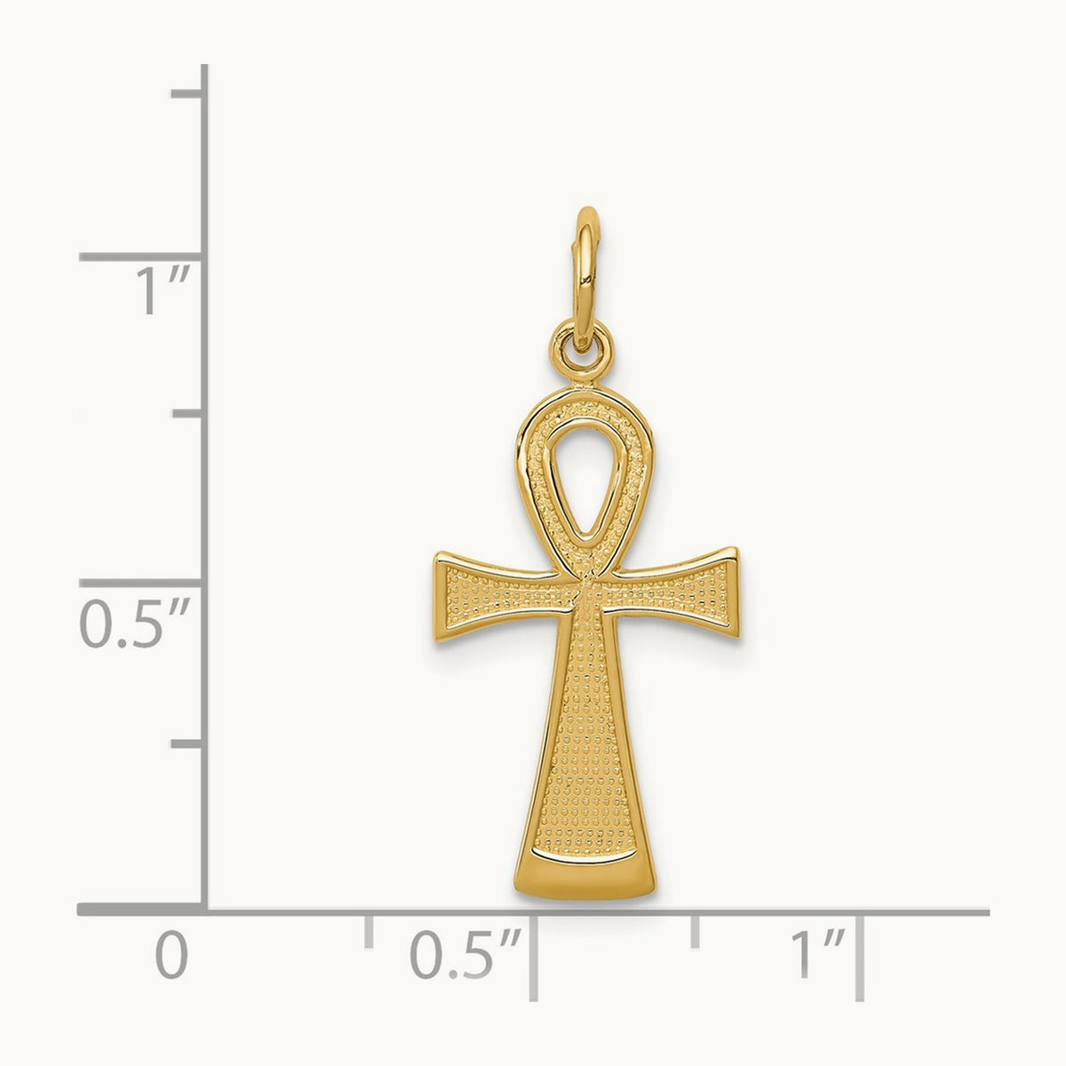 Ankh Cross Charm — 14K Yellow Gold, 26mm