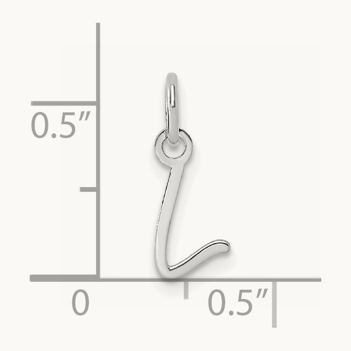Uppercase Initial Charm — 14K White Gold, L