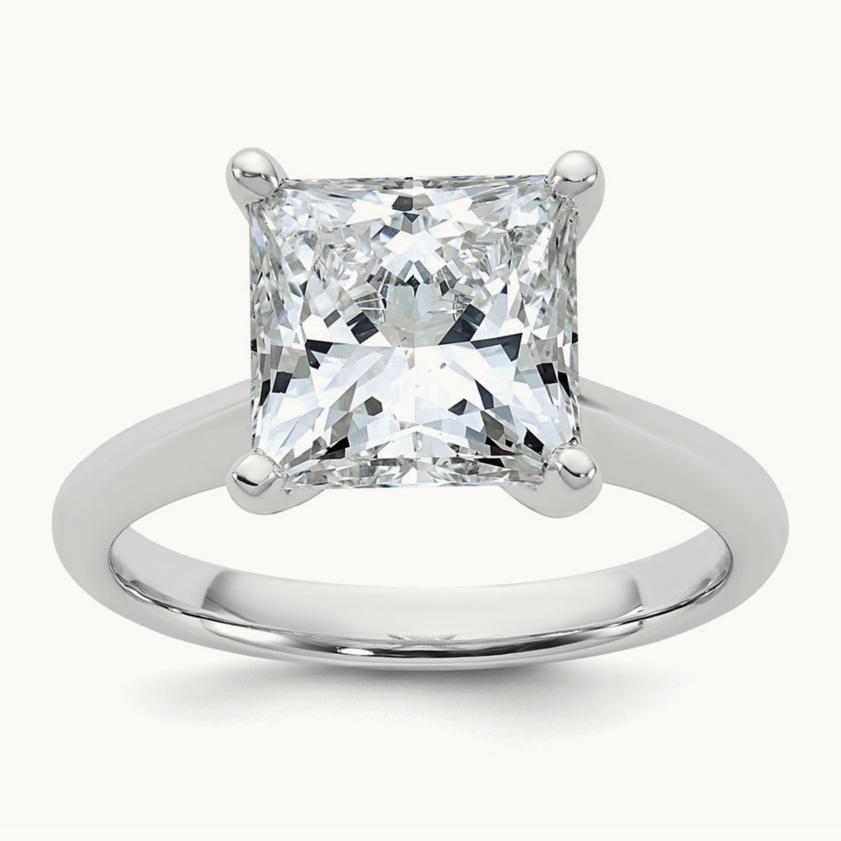 Princess 8X Ring, 4.00 ct tw Lab-Grown Diamond — 14K White Gold
