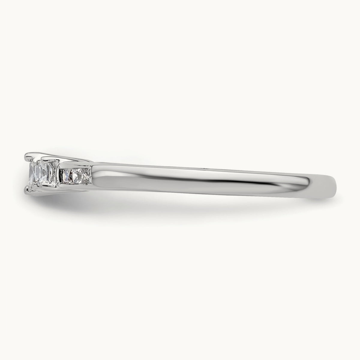 3-Stone Semi-Mount Engagement Ring, 0.10-0.25 ct tw — 1/10 ct, 14K White Gold