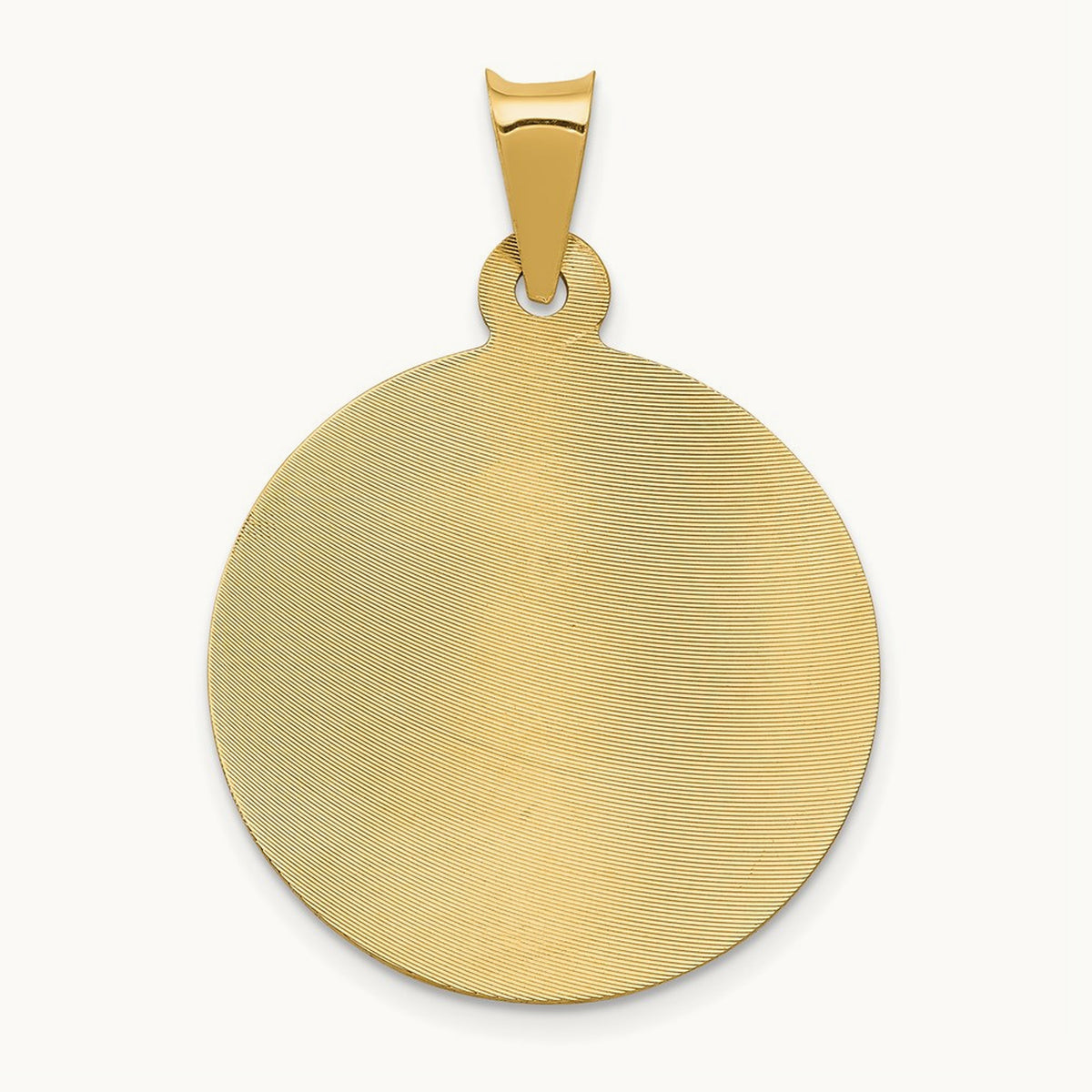 Polished Diamond-cut Lady Of Guadalupe Circle Pendant — 14K Two-Tone Gold, 27.75mm