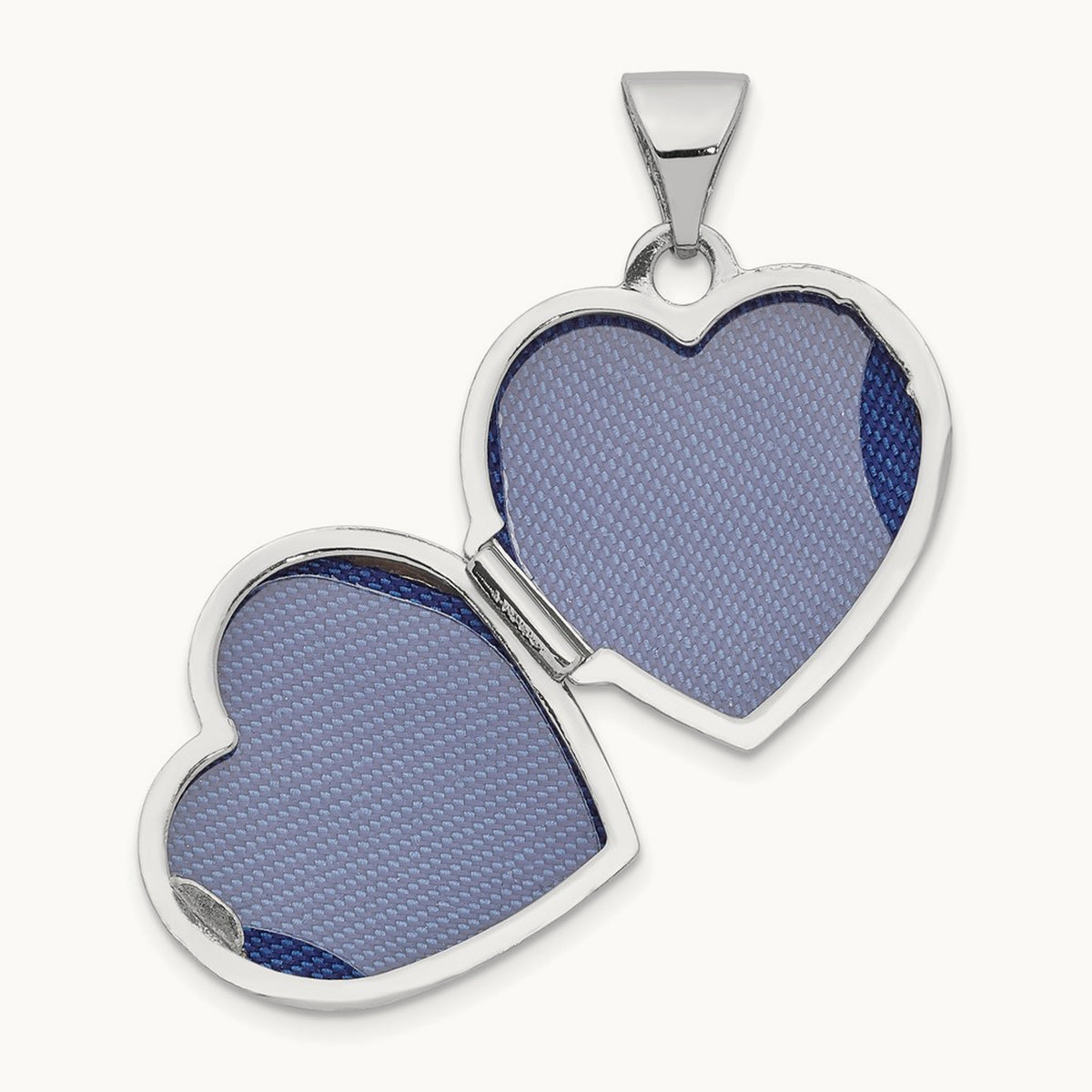 Scroll Pattern Heart Locket, 14K White Gold