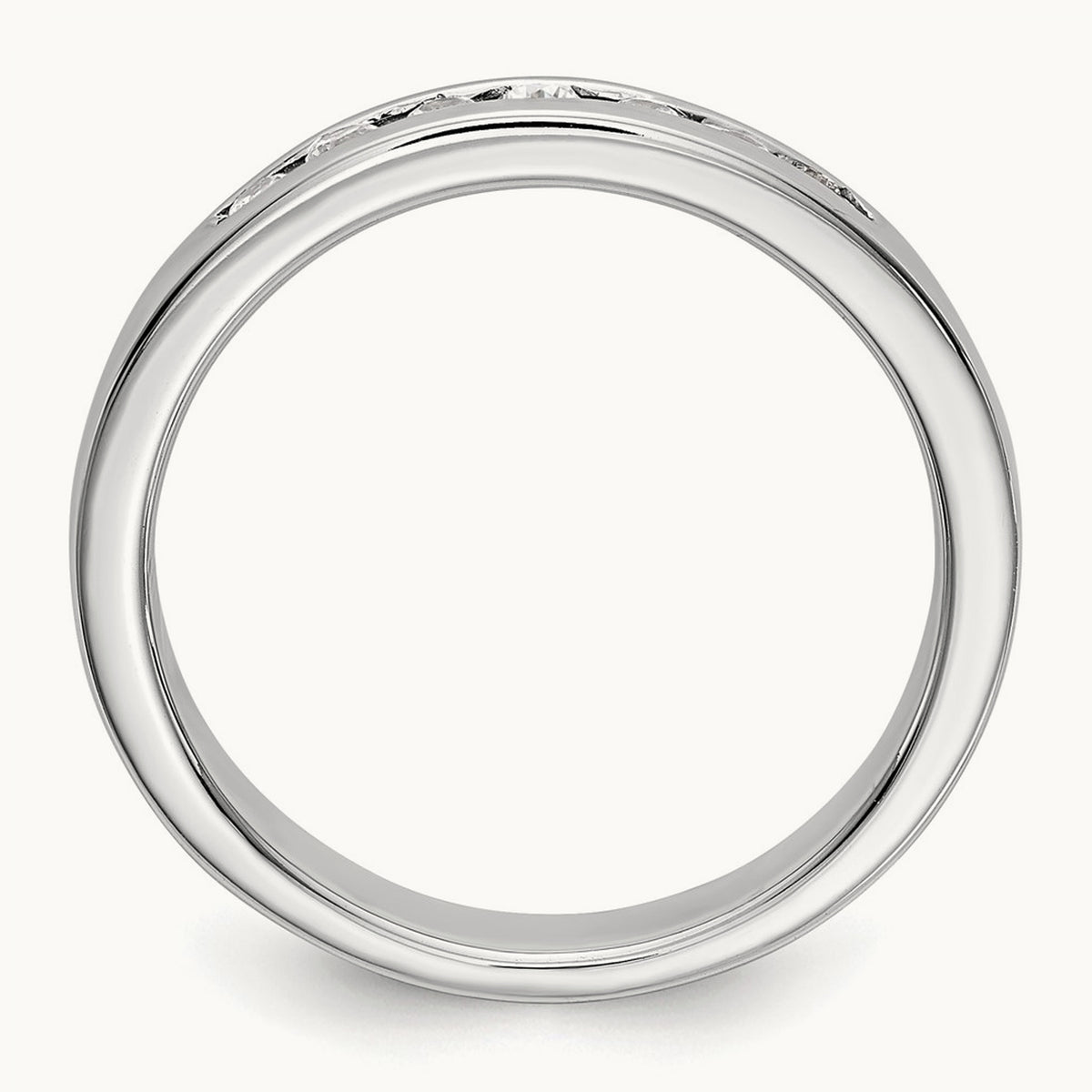 7-Stone Diamond Channel Band, Platinum
