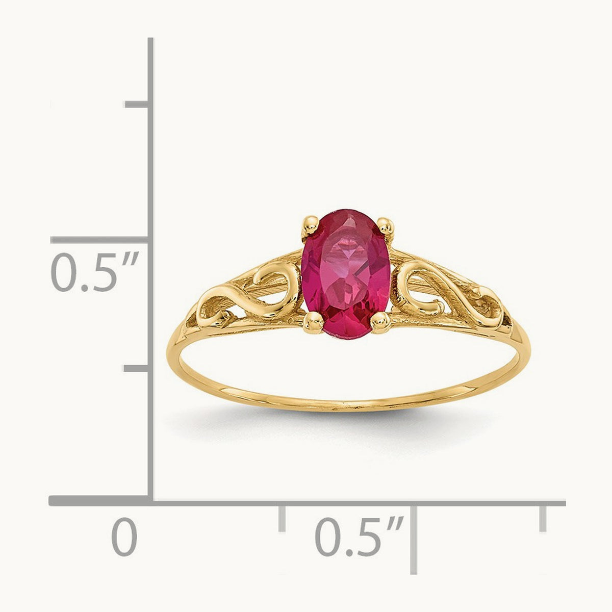 Madi K Synthetic Ruby Ring, 14K