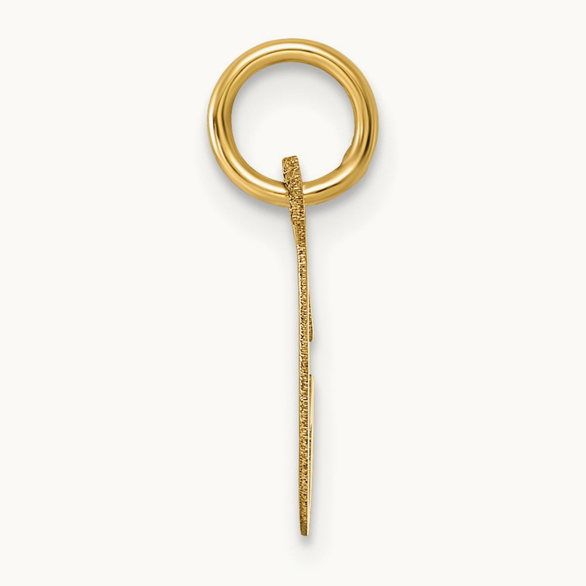 Small Slanted Block Initial Charm — 14K Yellow Gold, G