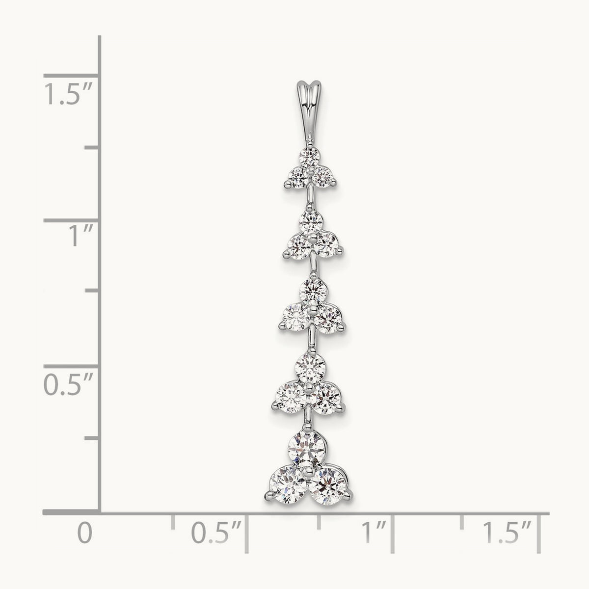 Five 3 Stone Bar Chain Slide, 1.00 ct tw Lab-Grown Diamond
