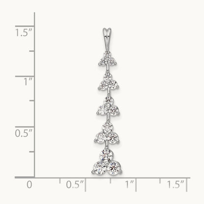 Five 3 Stone Bar Chain Slide, 1.00 ct tw Lab-Grown Diamond