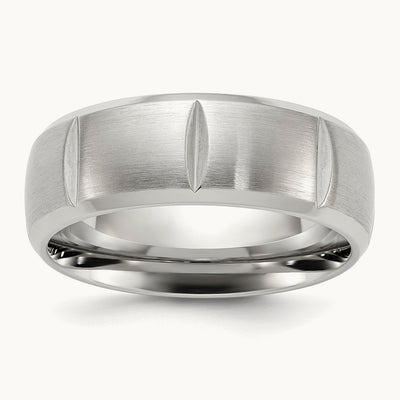 Brushed and Polished Grooved Band — photo set