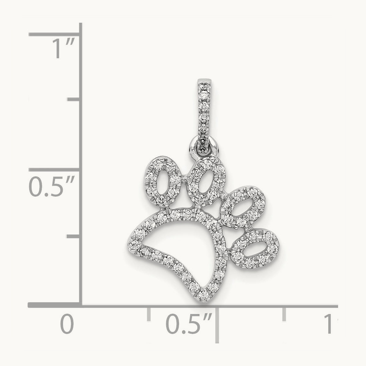 1/4ct. Diamond Paw Print Pendant, 14K White Gold