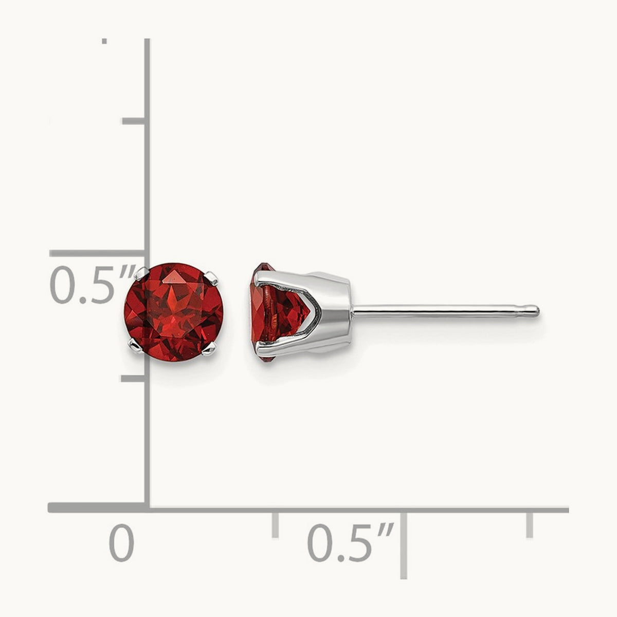 Garnet Stud Earrings — 5mm