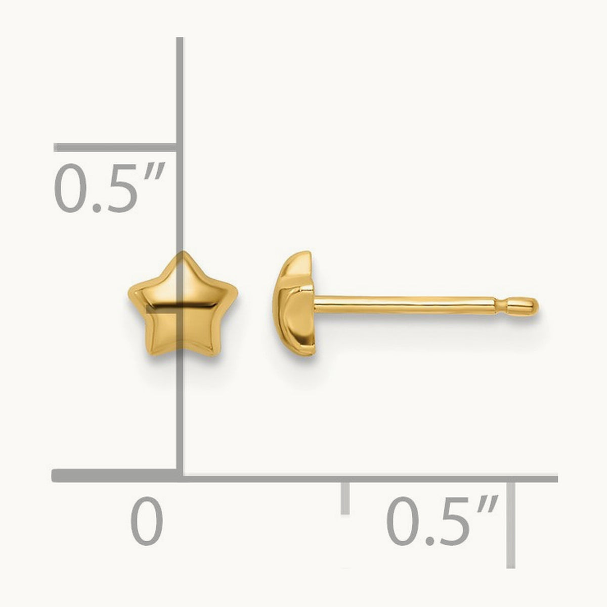 Madi K Polished Star Post Earrings, 14K