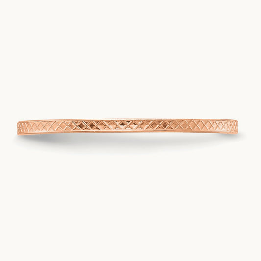 Criss-Cross Pattern Stackable Band — 14K Rose Gold