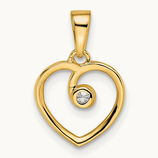Polished Heart Diamond Pendant — photo set
