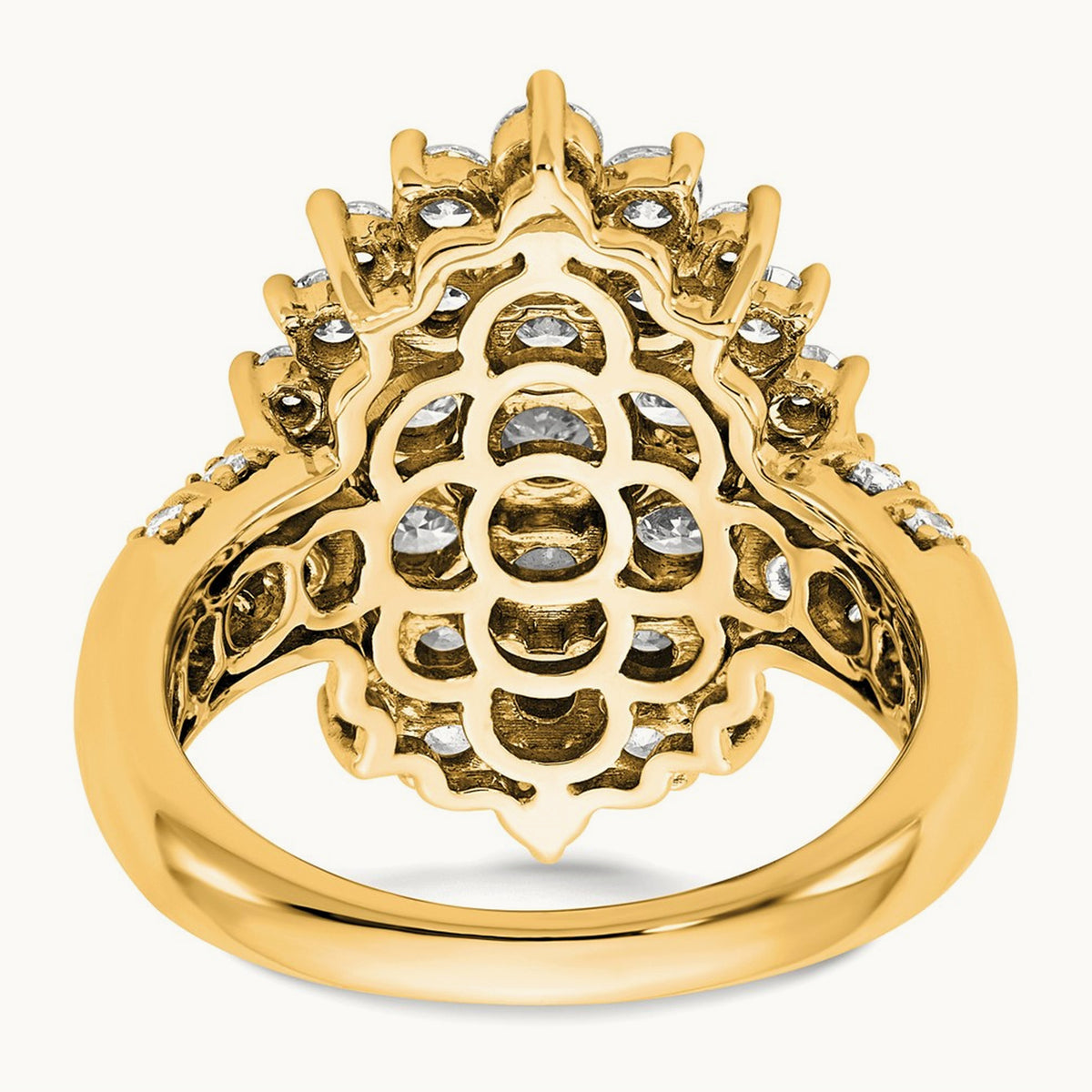 Cluster Fashion Ring, 2.50 ct tw Lab-Grown Diamond — 14K Yellow Gold