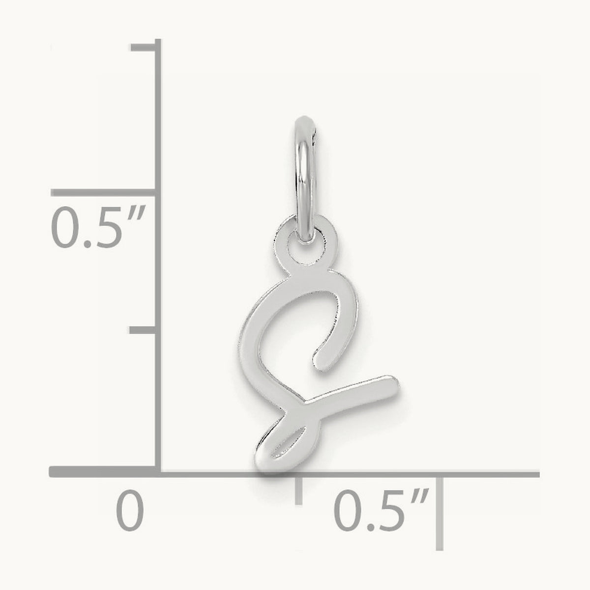 Uppercase Initial Charm — 14K White Gold, S