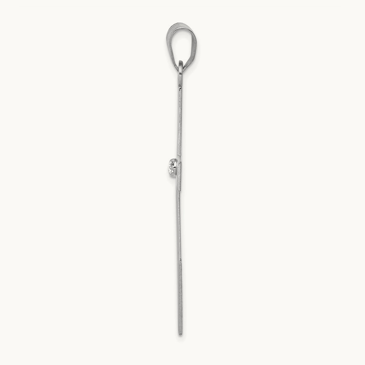 .03ct. Diamond Cross Pendant, 14K White Gold