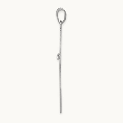 .03ct. Diamond Cross Pendant, 14K White Gold