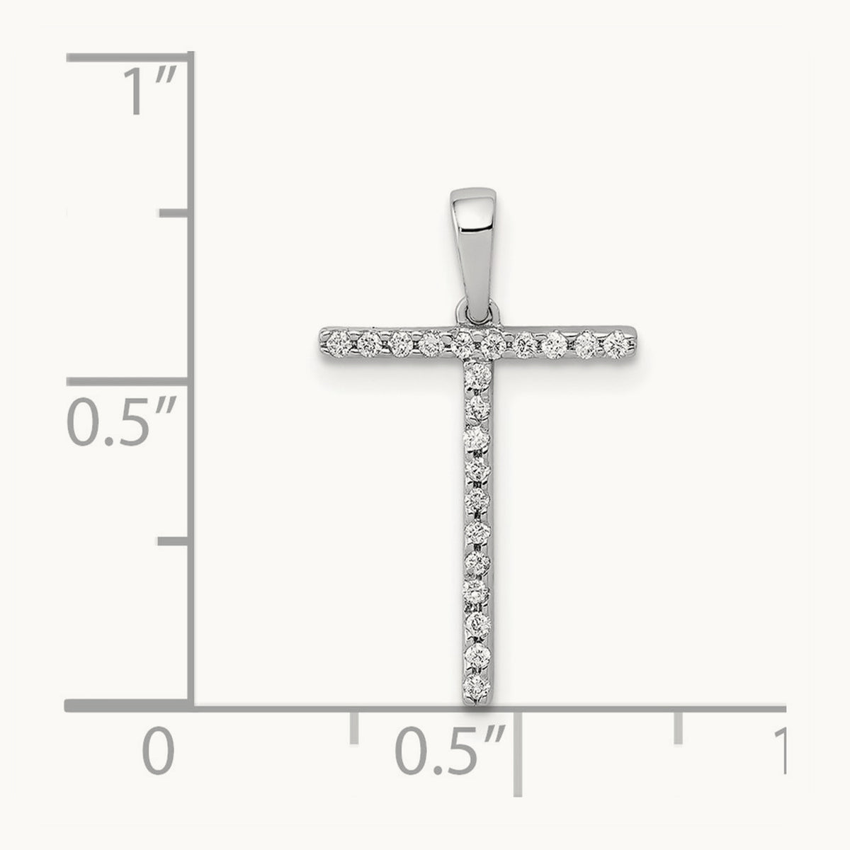 Diamond Letter T Initial Pendant, 14K White Gold
