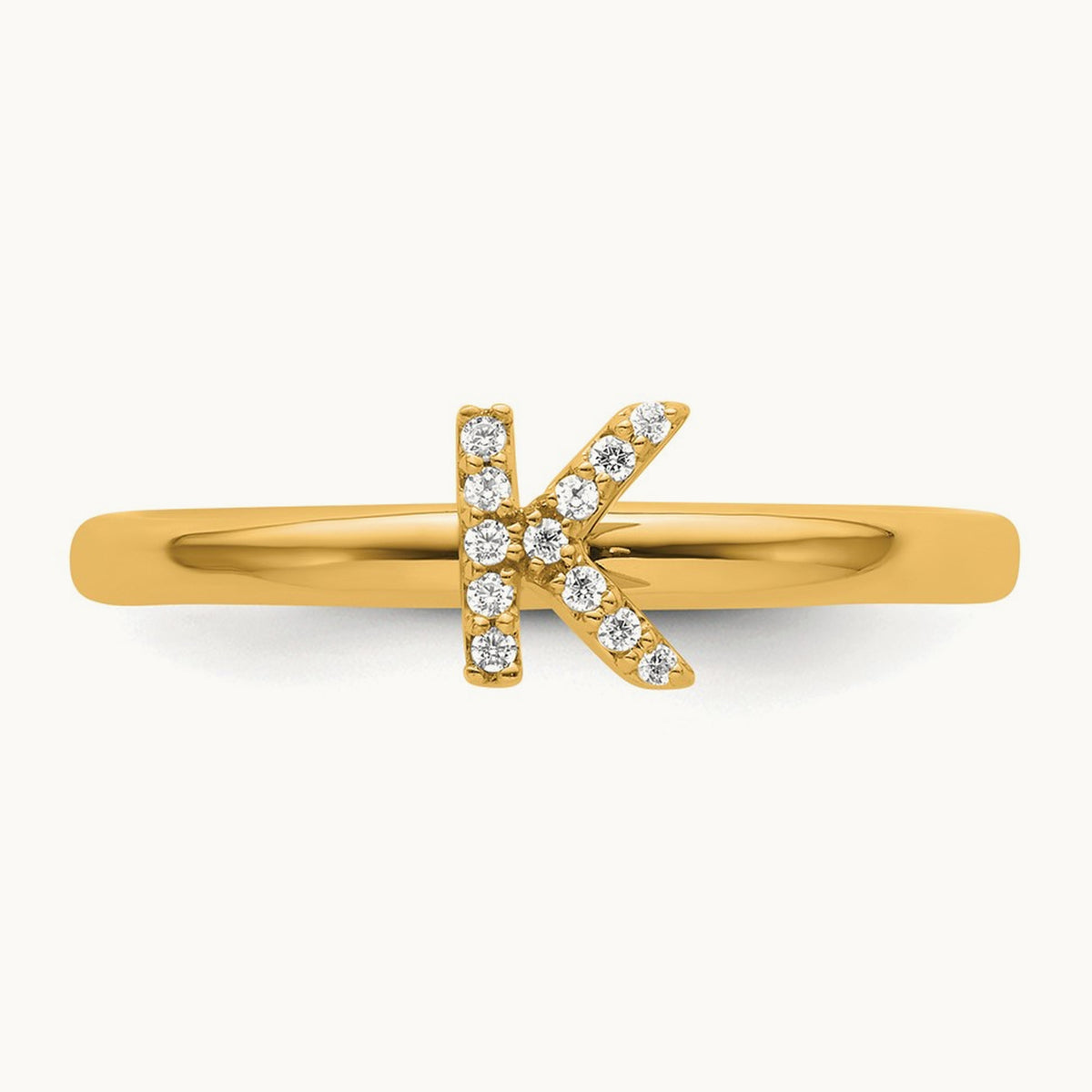 Stackable Diamond Ring — 14K Yellow Gold, K