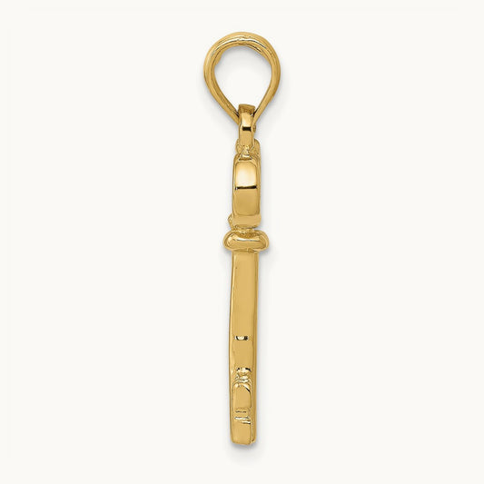 Polished 3-D Key Charm — 26mm