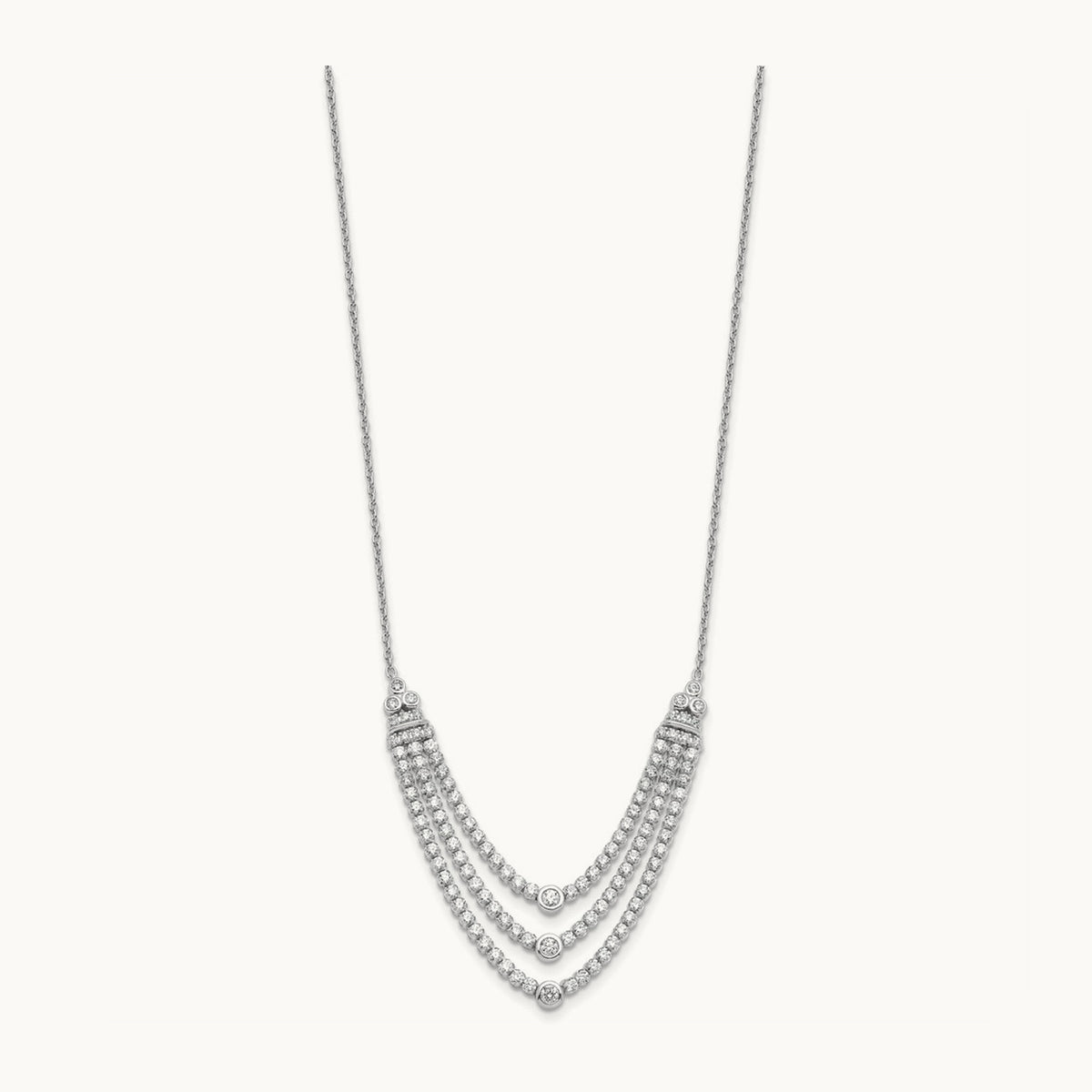 Triple Layer Necklace, 2.75 ct tw Lab-Grown Diamond
