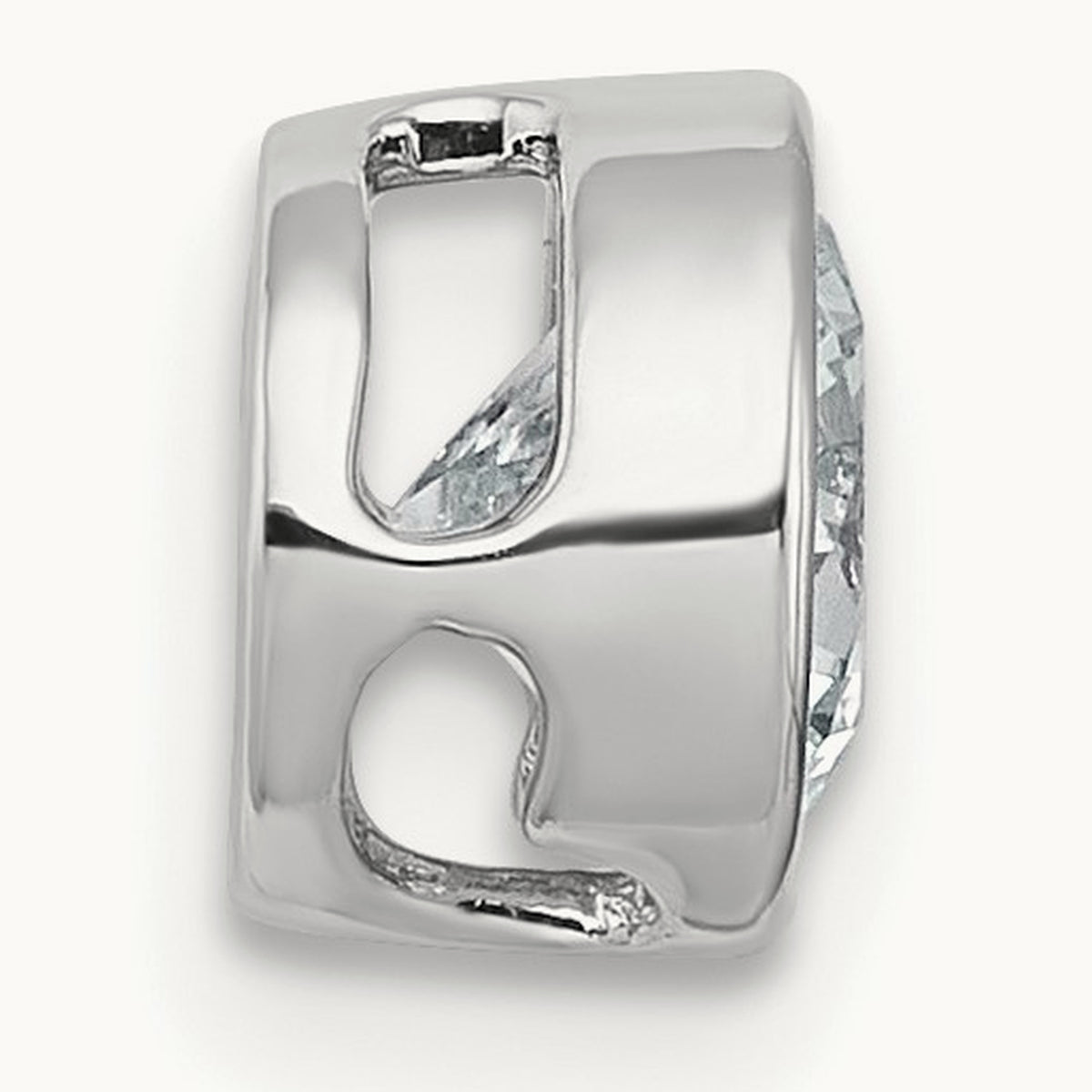 Round Bezel Set Chain Slide Pendant, 0.25-3.00 ct tw Lab-Grown Diamond — 1 ct, 14K White Gold