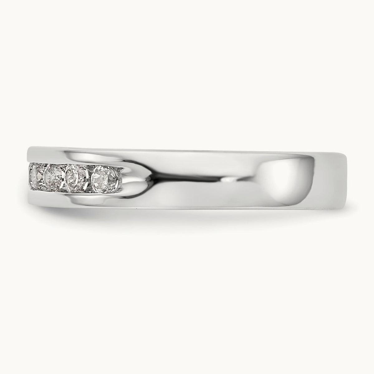 10-Stone Diamond Channel Band, 14K White Gold