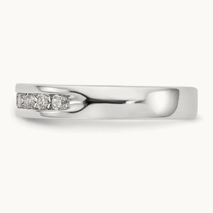 10-Stone Diamond Channel Band, 14K White Gold