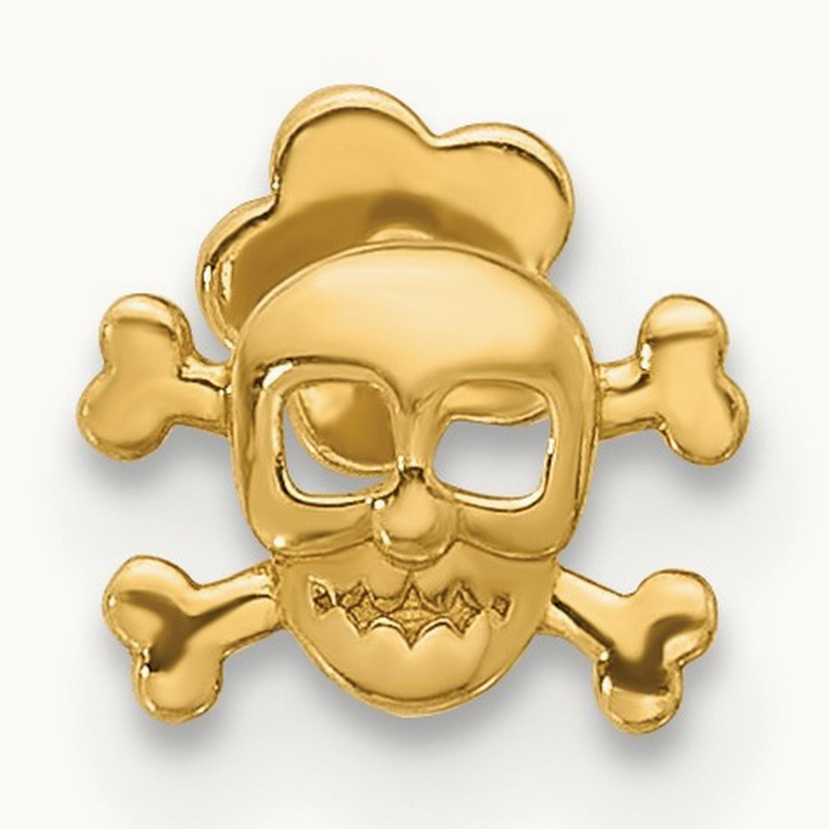 18 Gauge Skull and Crossbones Screwback Cartilage Body Jewelry, 14K