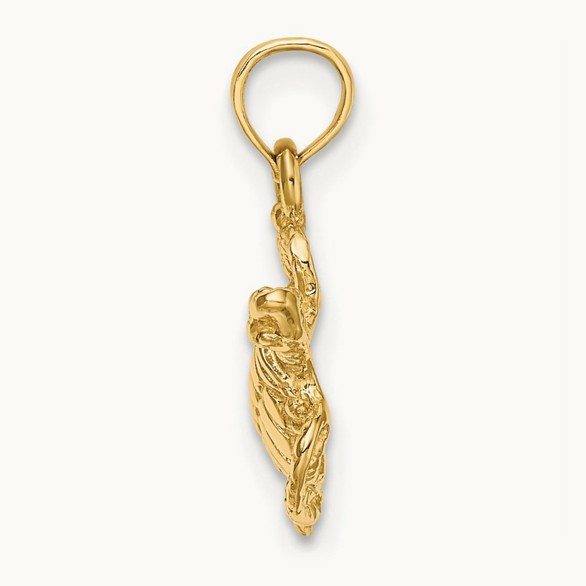 Textured Sea Turtle Charm, 14K