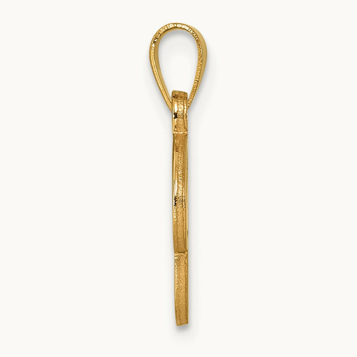 Script Letter C Initial Pendant, 14K Yellow Gold