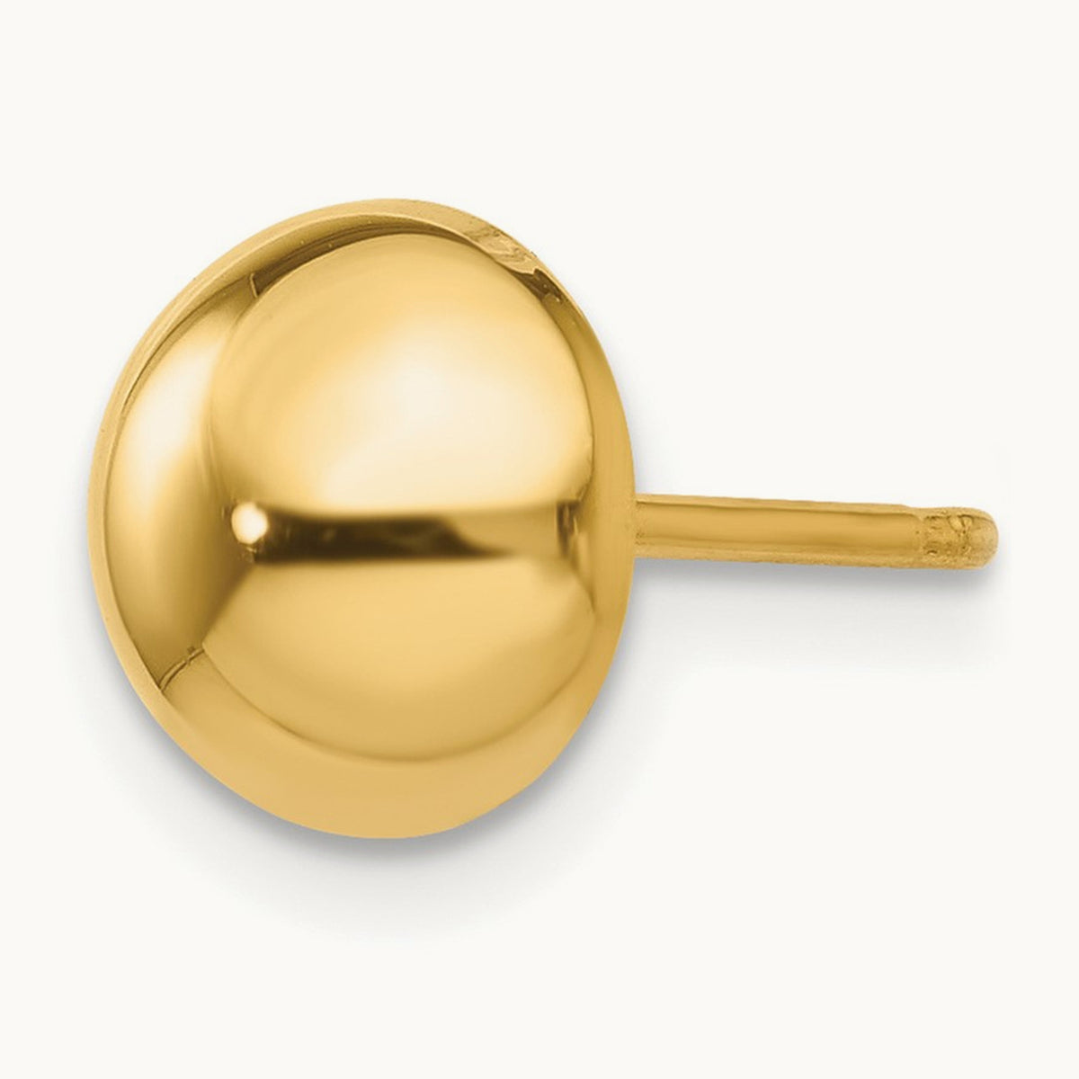 Single Polished Half Ball Post Earring — 8mm