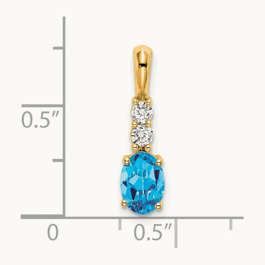 Oval Blue Topaz and Diamond Pendant — photo set