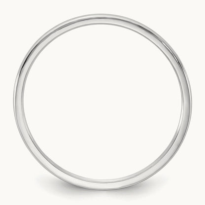 Lightweight Half Round Band, 1mm, 10K White Gold