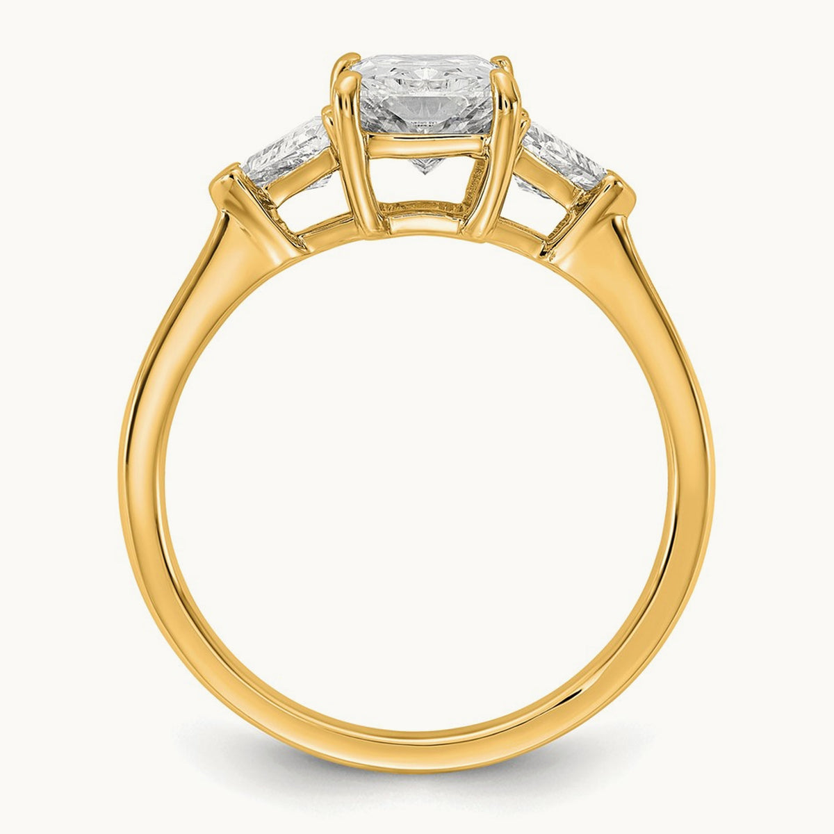 Radiant & Triangle Engagement Ring, 1.25-3.50 ct tw Lab-Grown Diamond — 2 ct, 14K Yellow Gold