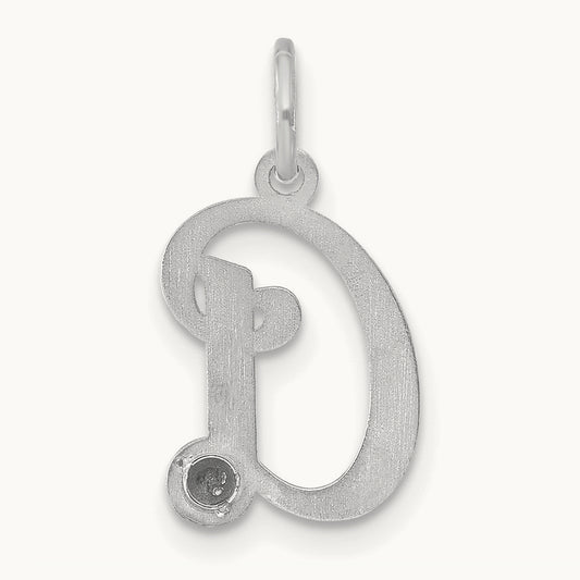 Initial with Birthstone Charm, 14K White Gold