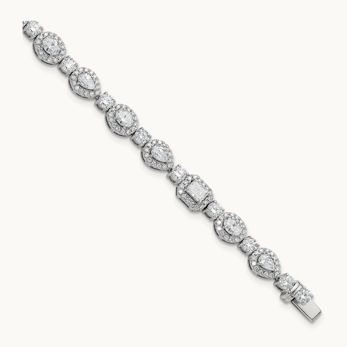 Fashion Tennis Bracelet, 5.50 ct tw Lab-Grown Diamond — 14K White Gold