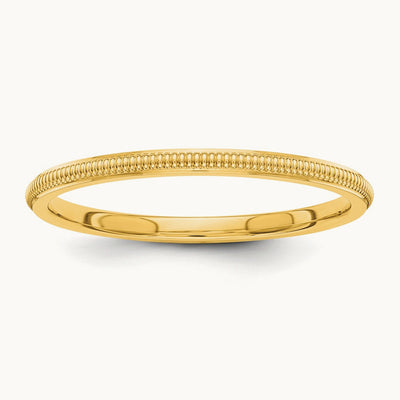 Milgrain Stackable Band — 10K Yellow Gold, 1.5mm