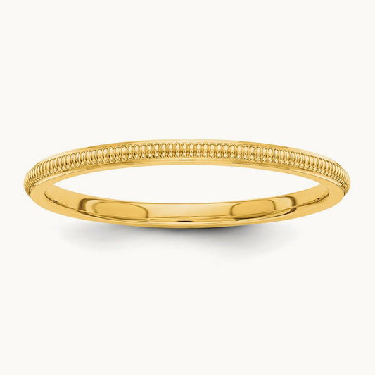 Milgrain Stackable Band — 10K Yellow Gold, 1.5mm