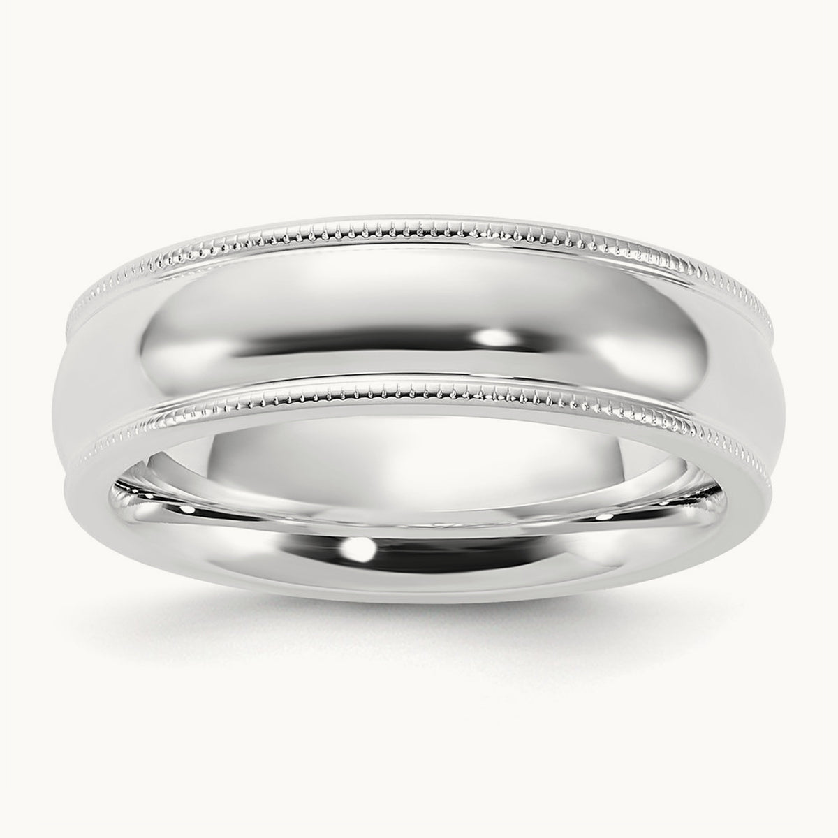 Comfort Fit Half Round Milgrain Band — photo set (2)