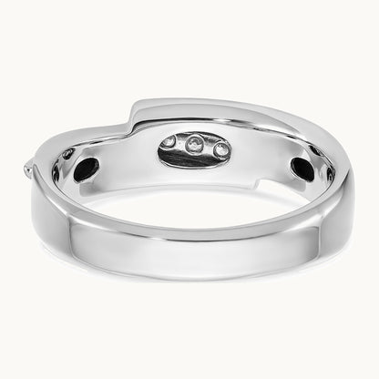 IBGoodman 14K Two-tone Men's Polished 5-Stone 1/6 Carat AA Quality Diamond Ring
