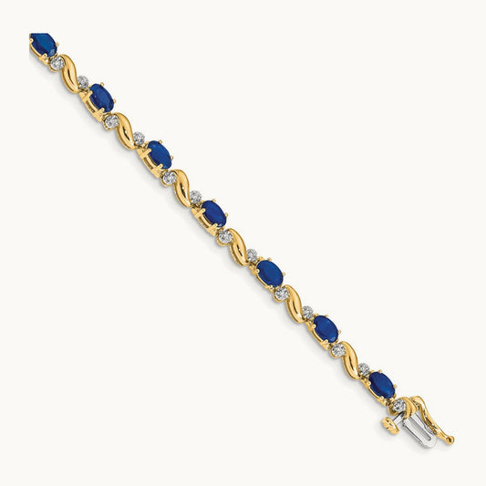 Diamond and Sapphire Bracelet, 14K
