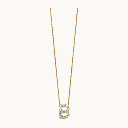 Initial B Necklace, 1.25 ct tw Lab-Grown Diamond