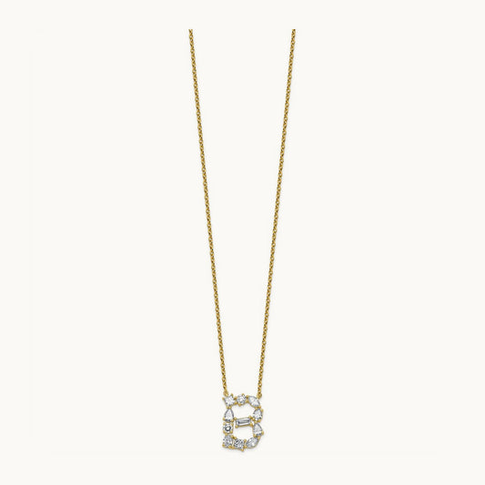 Initial B Necklace, 1.25 ct tw Lab-Grown Diamond