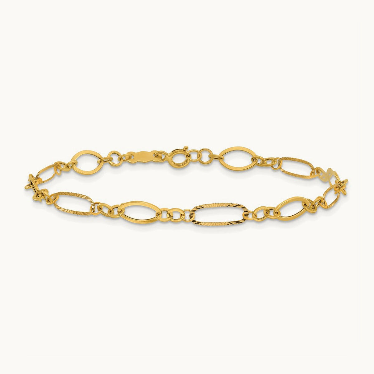 Oval Link Bracelet — 14K Yellow Gold