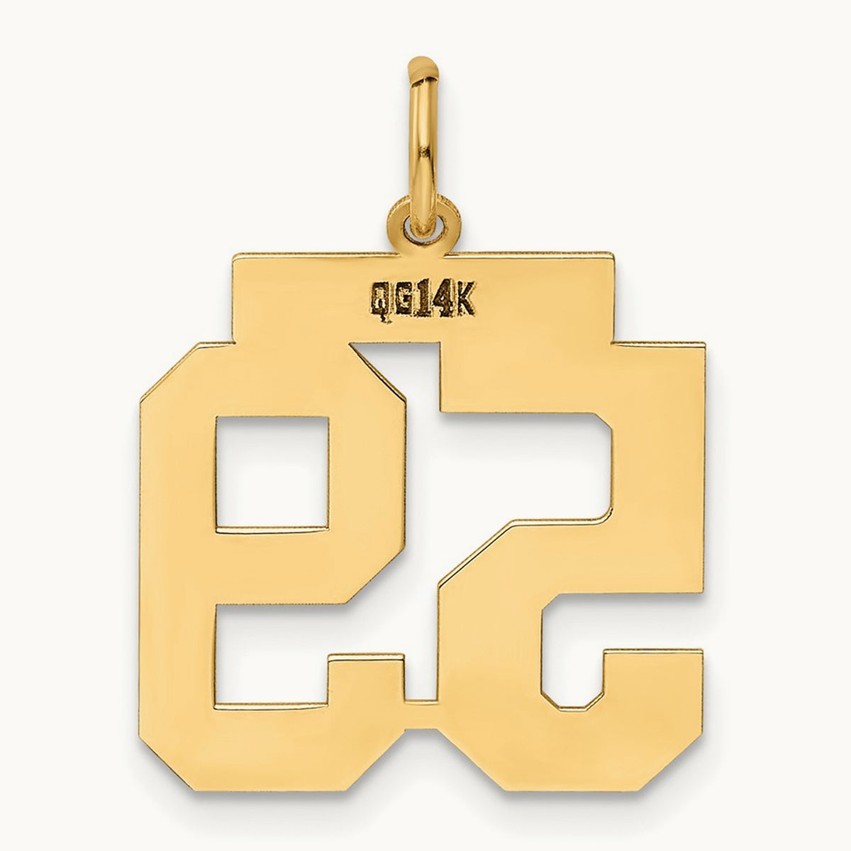 Medium Polished Number 59 Charm, 14K