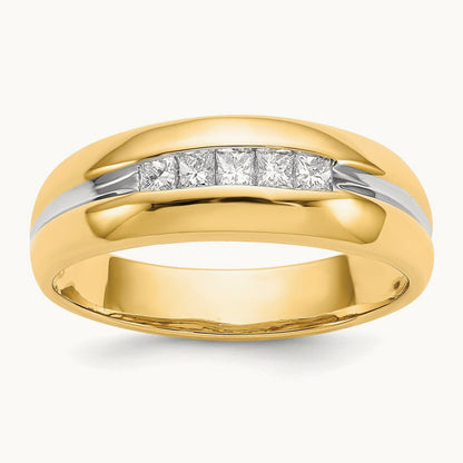 Diamond Mens Ring, 14K with Rhodium